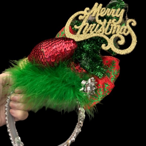 Christmas Headband, Holiday Party Headpiece, Ugly Sweater Party Hair Accessory - Picture 16 of 16